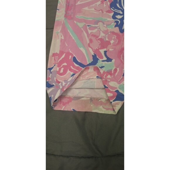 Lilly Pulitzer Pant Womens Small Wide Leg Pink Hermosa Print Lightweight Pull On - Picture 8 of 9